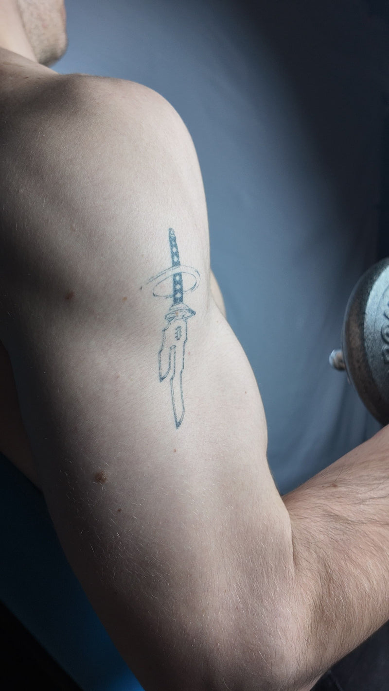 Inverted Spear semi-permanent temporary tattoo
