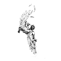 Fallen Angel temporary tattoo design