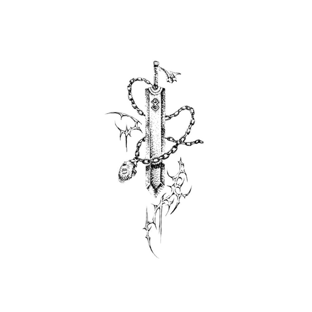 Greatsword temporary tattoo design