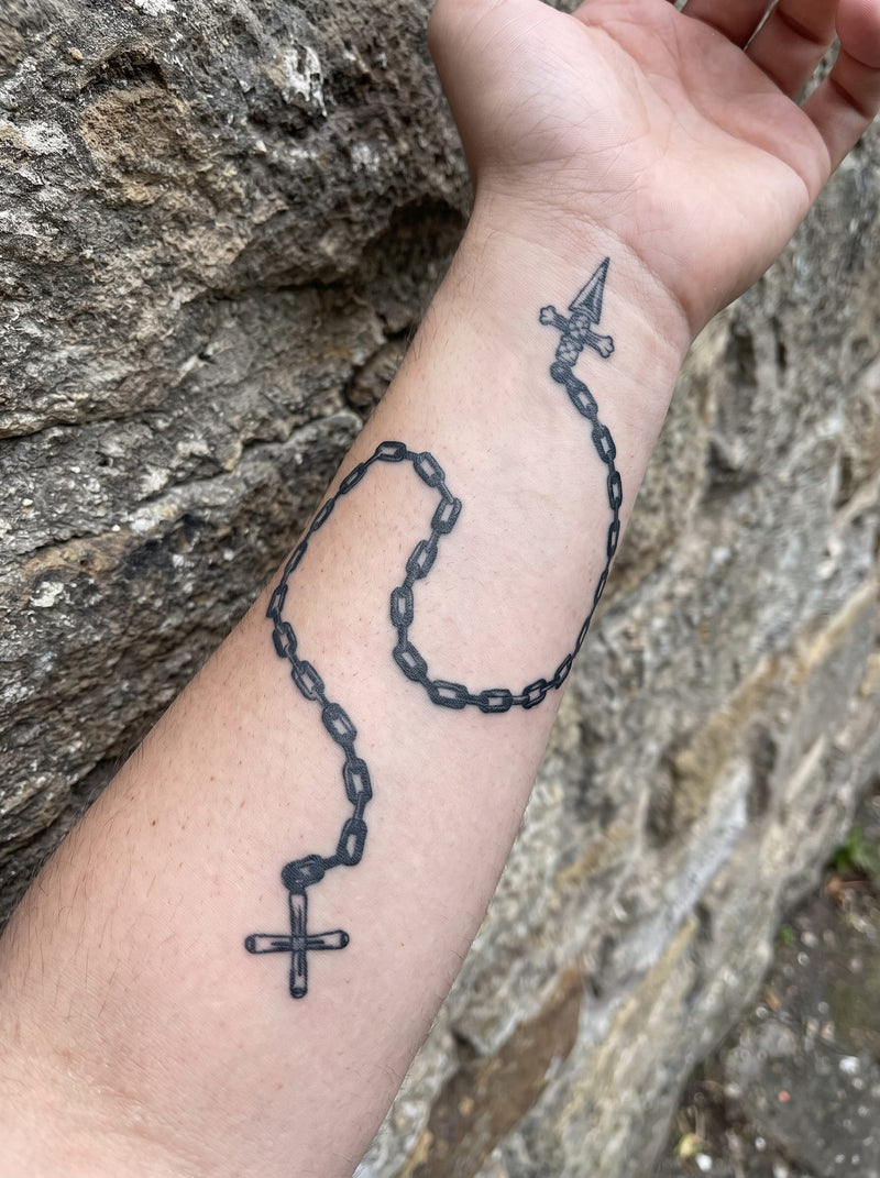 Chain semi-permanent temporary tattoo