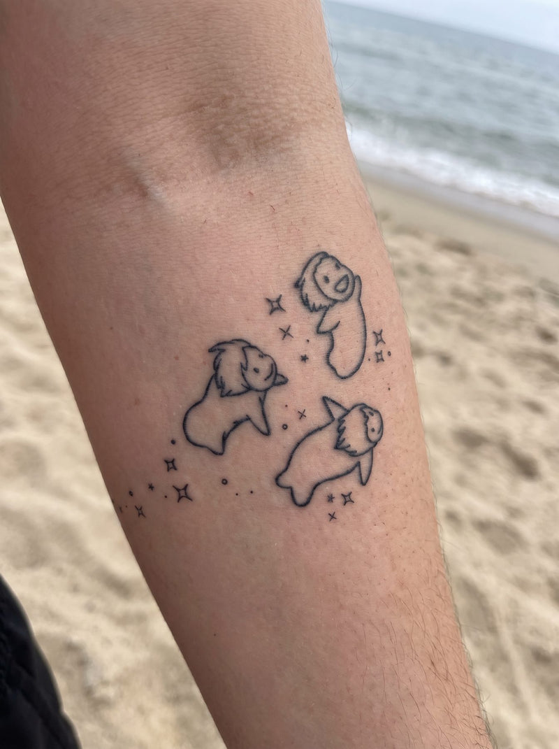 Flying Fishes semi-permanent temporary tattoo