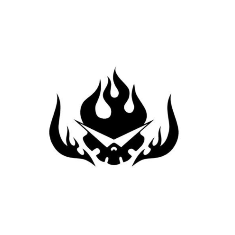 Flaming Skull semi-permanent temporary tattoo