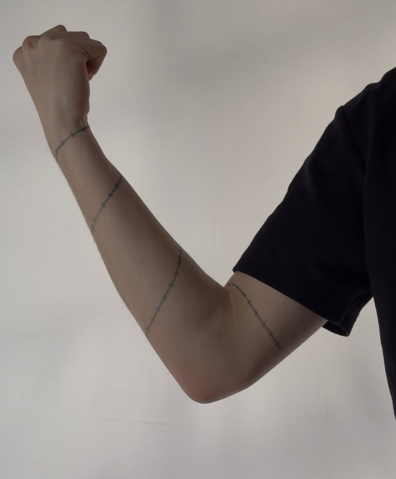 Stitches semi-permanent temporary tattoo