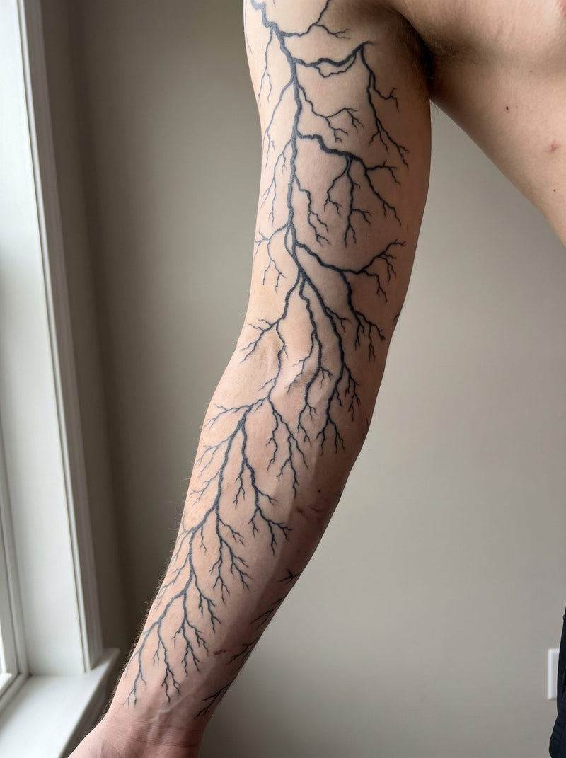 Lightning Sleeve semi-permanent temporary tattoo