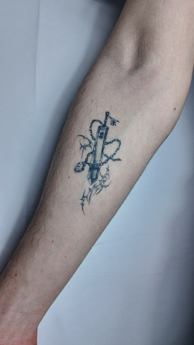 Greatsword semi-permanent temporary tattoo