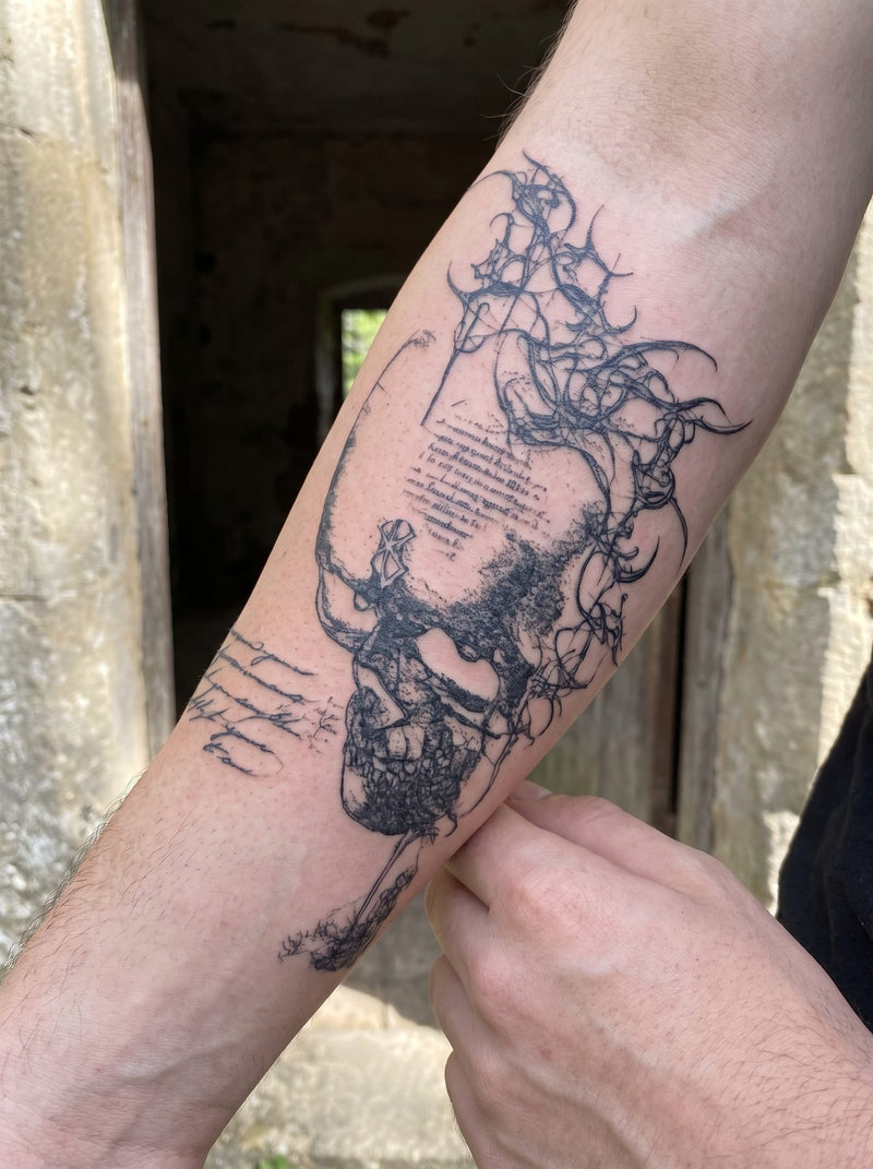 Sacrifice Skull semi-permanent temporary tattoo