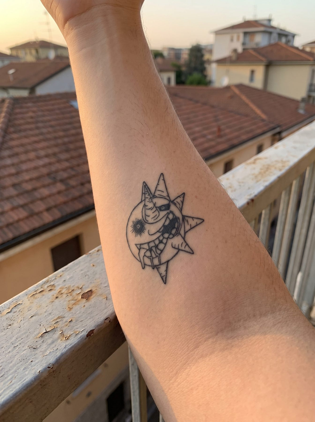 Sun and Moon semi-permanent temporary tattoo