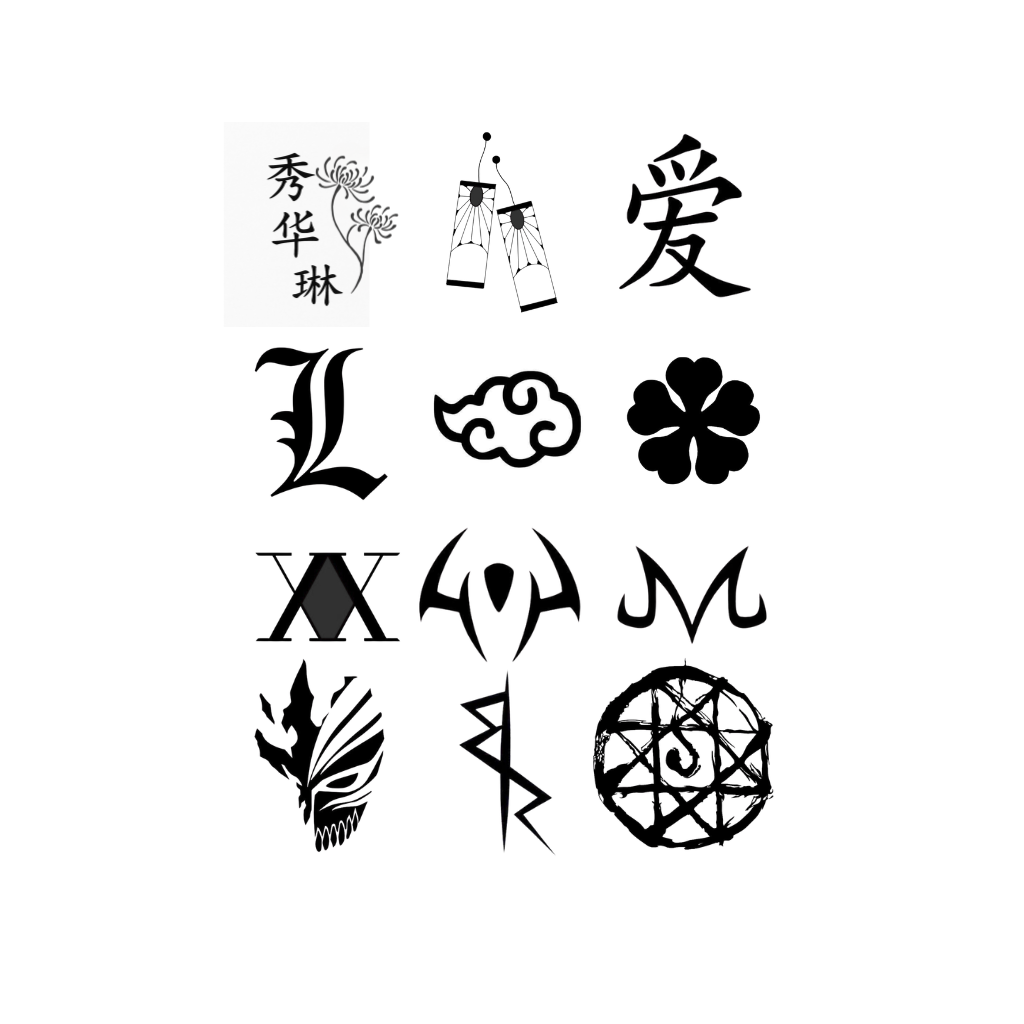 Free Anime Symbol Tattoo Sheet