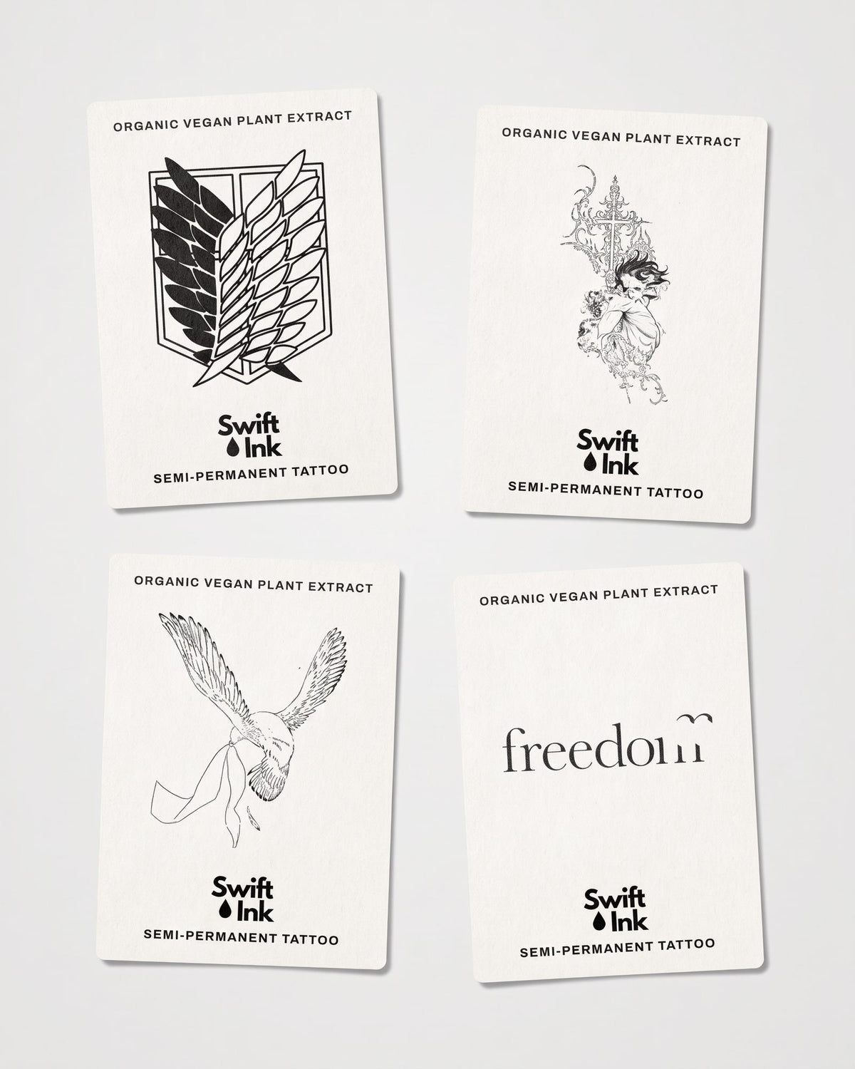 Titan Wars Bundle - 4 semi-permanent tattoo cards from Swift Ink