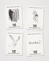 Titan Wars Bundle - 4 semi-permanent tattoo cards from Swift Ink