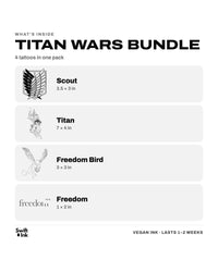 What's inside the Titan Wars Bundle: the designs and their sizes