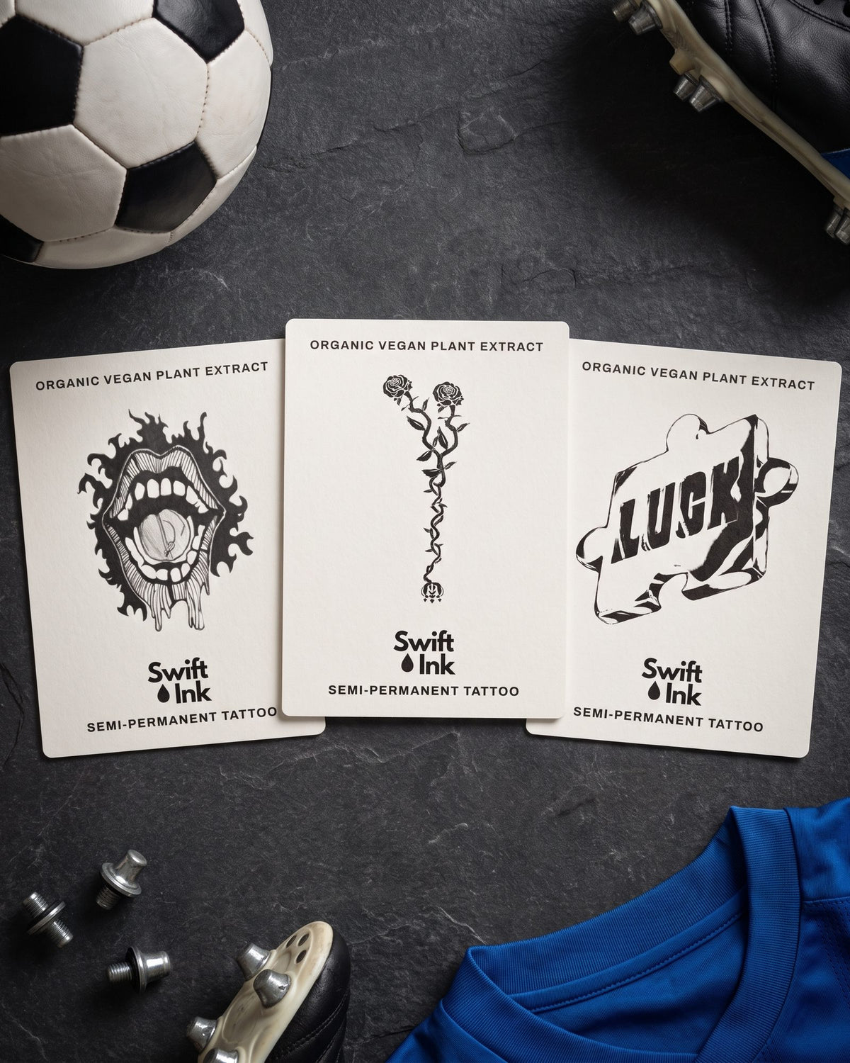 Ball Lock Bundle - 3 semi-permanent tattoo cards from Swift Ink