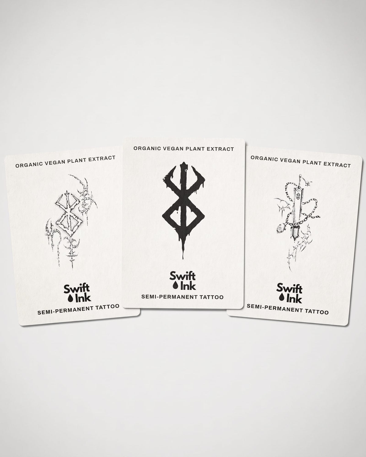 Berserker Bundle - 3 semi-permanent tattoo cards from Swift Ink