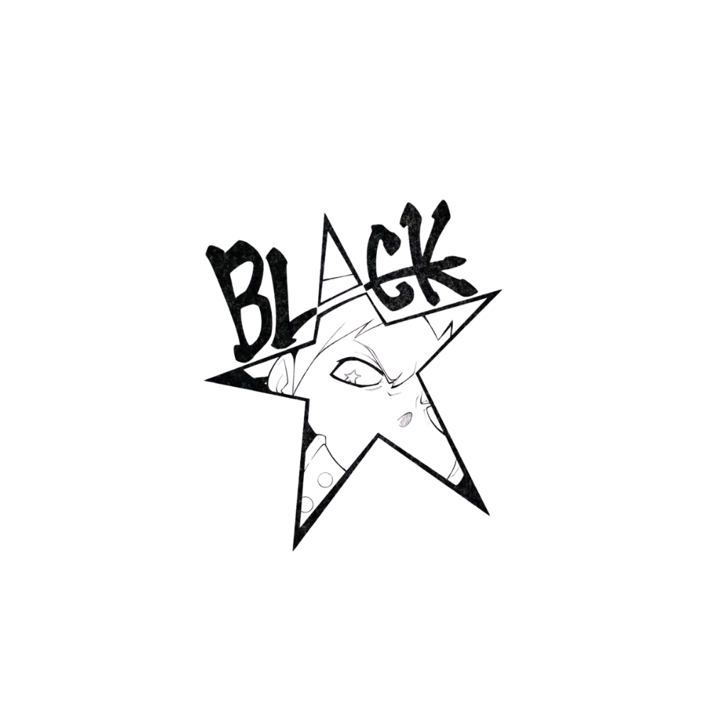 Black Star temporary tattoo design