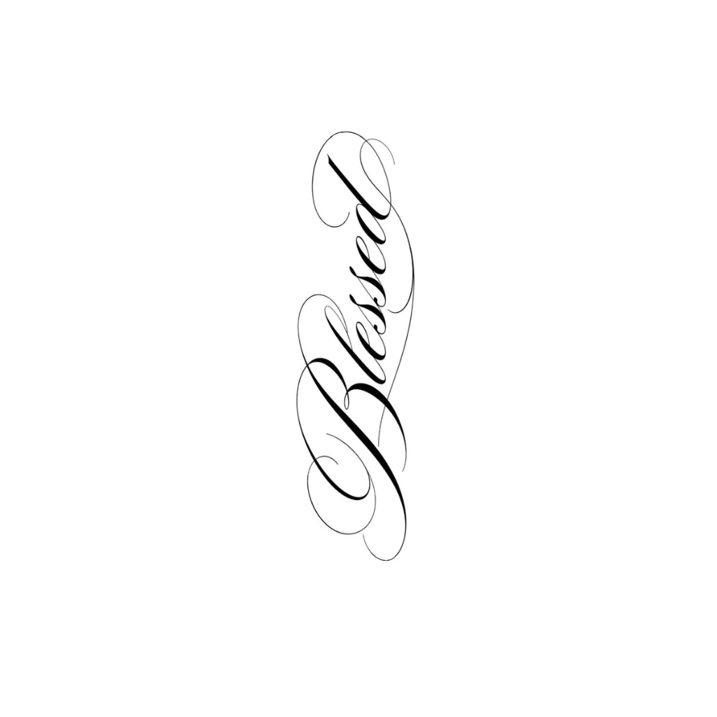 Blessed forearm temporary tattoo design