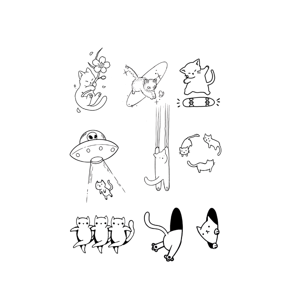 Cat Sheet temporary tattoos