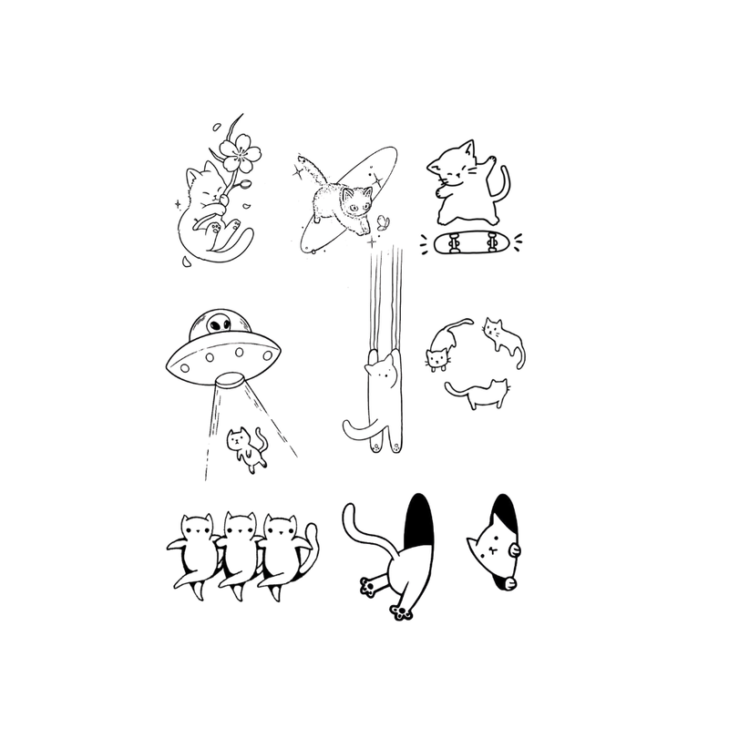 Cat Sheet temporary tattoos