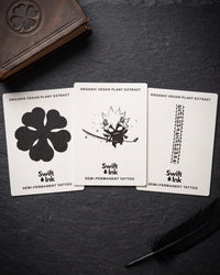 Dark Clover Bundle - 3 semi-permanent tattoo cards from Swift Ink