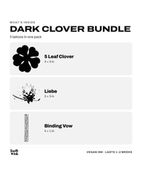 What's inside the Dark Clover Bundle: the designs and their sizes