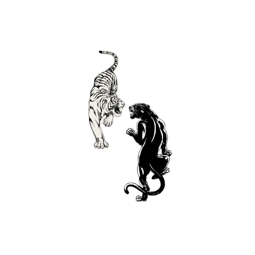 Fighting Tigers semi-permanent temporary tattoo