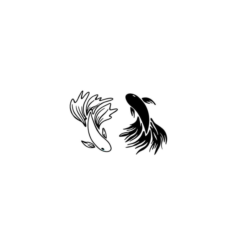 Dual Fishes semi-permanent temporary tattoo