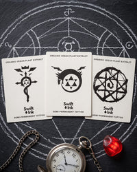 Iron Alchemist Bundle - 3 semi-permanent tattoo cards from Swift Ink