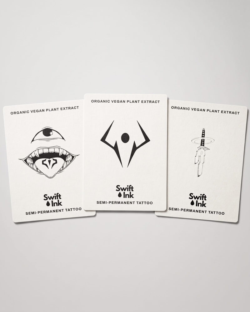 Sorcerer Bundle - 3 semi-permanent tattoo cards from Swift Ink