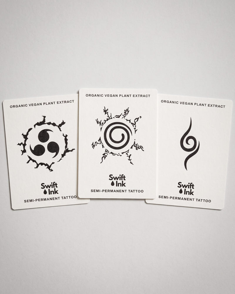 Ninja Bundle - 3 semi-permanent tattoo cards from Swift Ink
