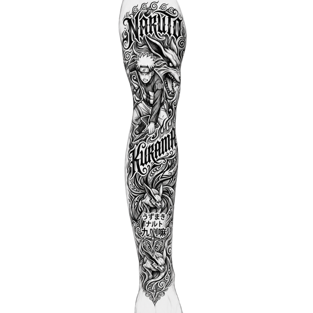Nine Tales Sleeve semi-permanent temporary tattoo