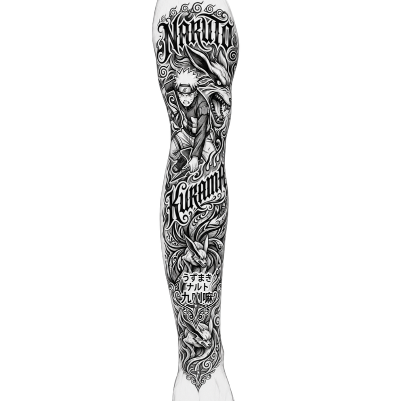 Nine Tales Sleeve semi-permanent temporary tattoo