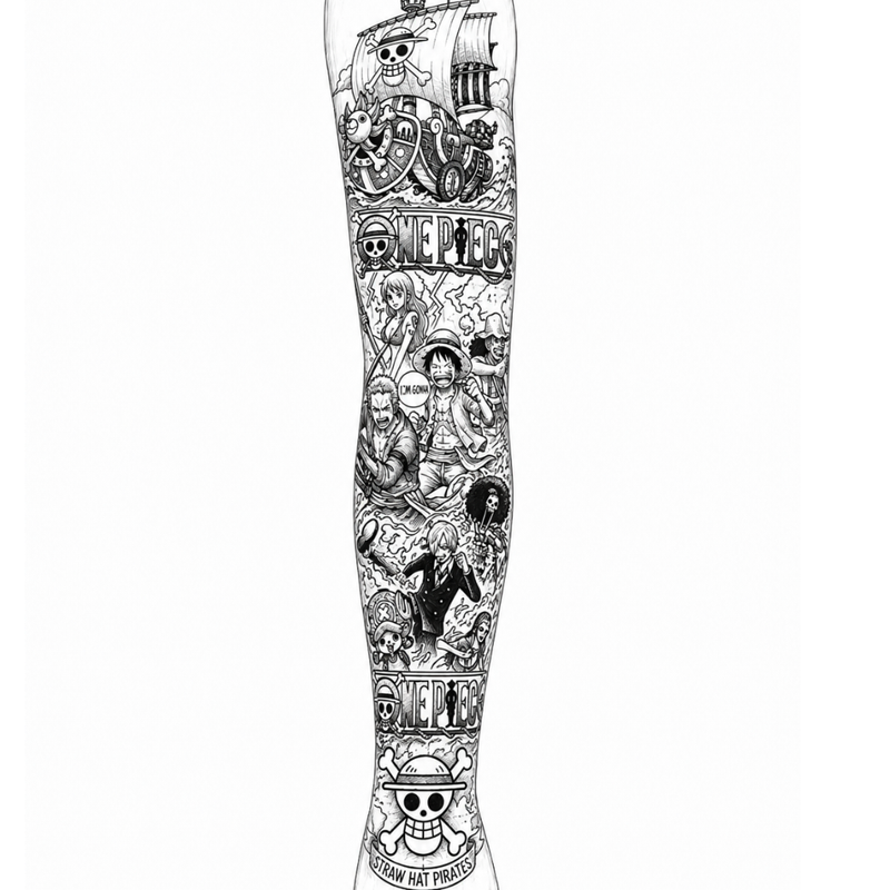 Pirate Sleeve semi-permanent temporary tattoo
