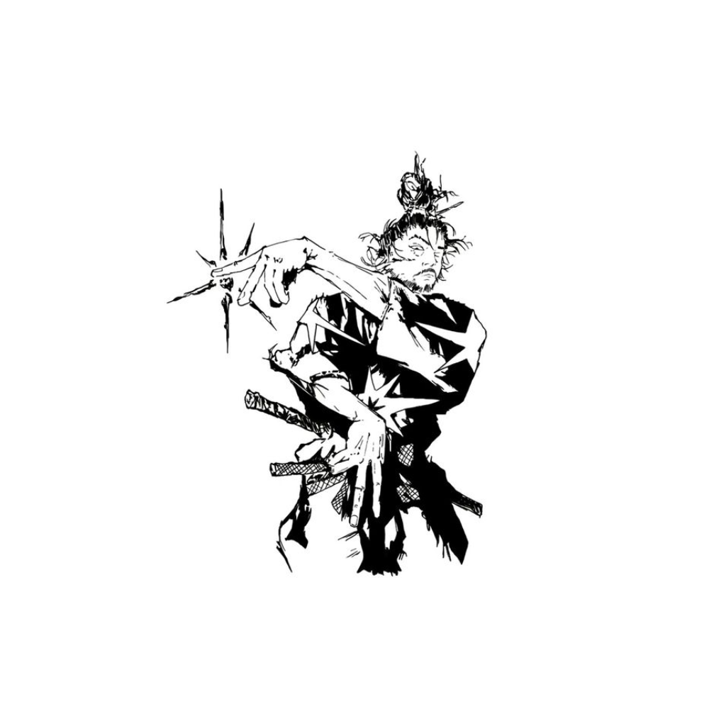 Samurai semi-permanent temporary tattoo