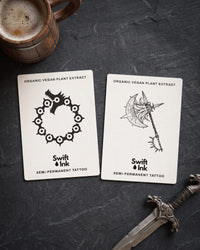 Seven Sins Bundle - 2 semi-permanent tattoo cards from Swift Ink