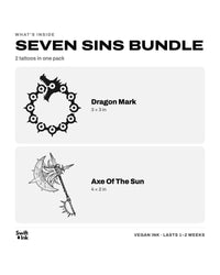 What's inside the Seven Sins Bundle: the designs and their sizes