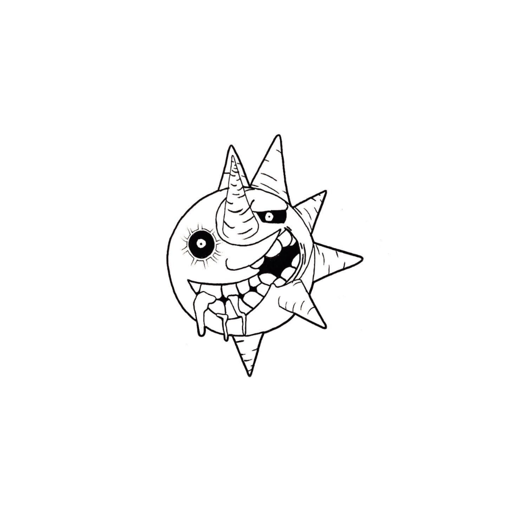 Sun and Moon temporary tattoo design