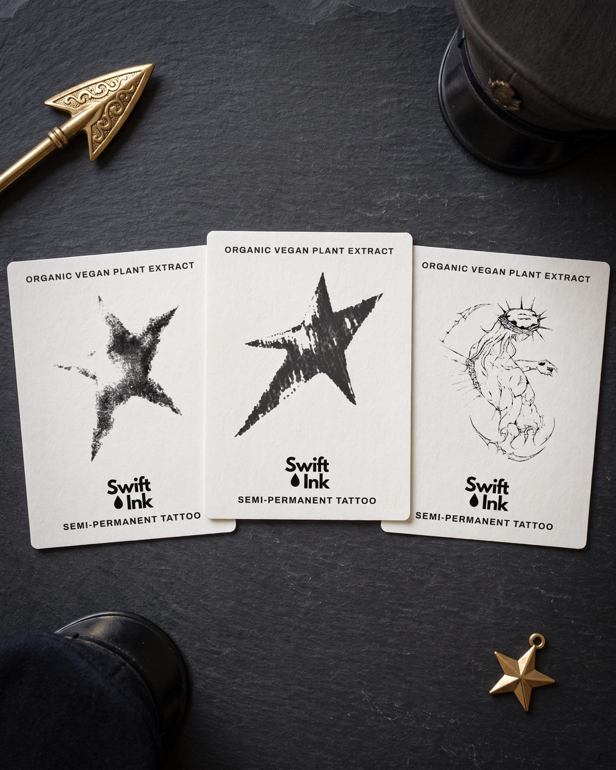 Stand User Bundle - 3 semi-permanent tattoo cards from Swift Ink
