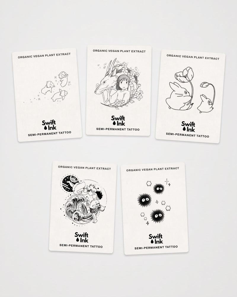 Forest Spirit Bundle - 5 semi-permanent tattoo cards from Swift Ink