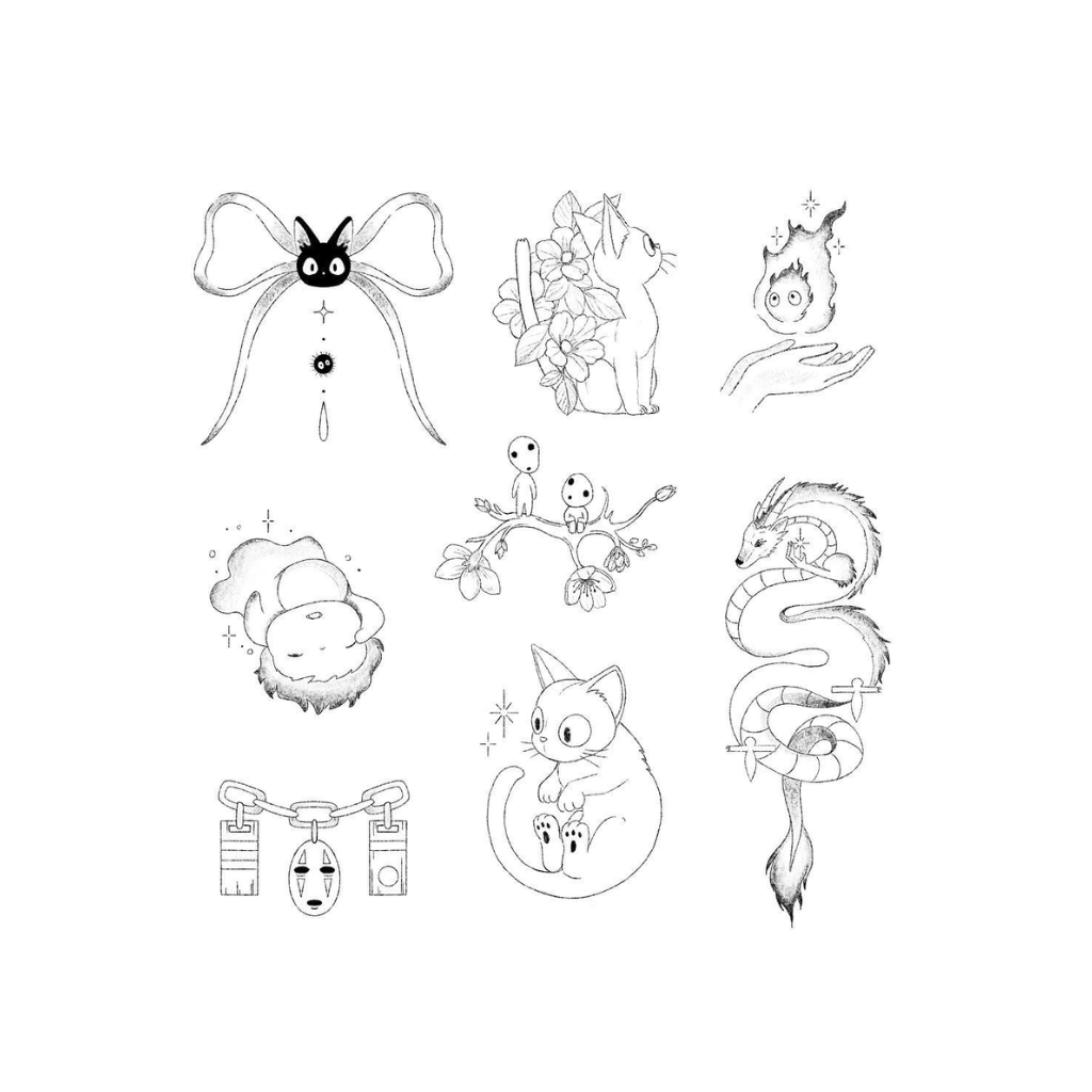 Studio Ghibli Sheet temporary tattoos