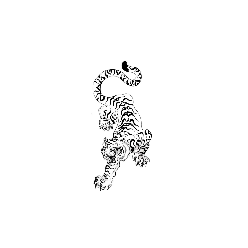 White Tiger temporary tattoo design